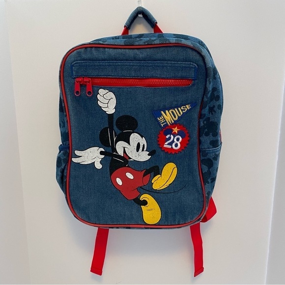Disney Other - Disney Mickey Mouse Kids Denim Backpack With "Emmett"  Personalization